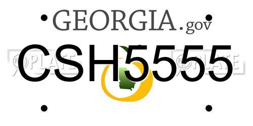 CSH5555 Georgia License Plate