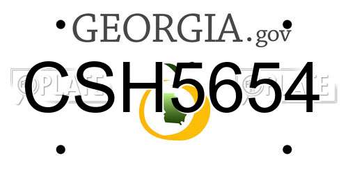 CSH5654 Georgia License Plate