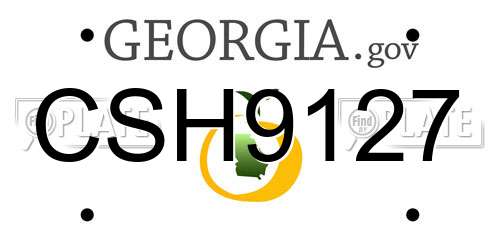 CSH9127 Georgia License Plate