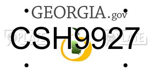 CSH9927 Georgia License Plate
