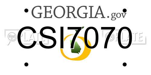 CSI7070 Georgia License Plate
