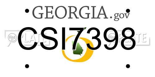 CSI7398 Georgia License Plate