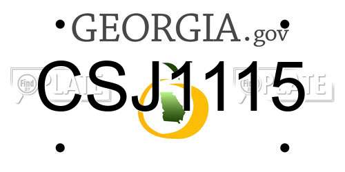 CSJ1115 Georgia License Plate