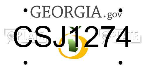 CSJ1274 Georgia License Plate
