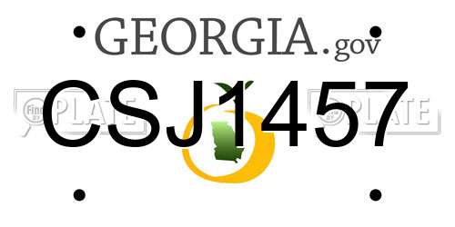 CSJ1457 Georgia License Plate
