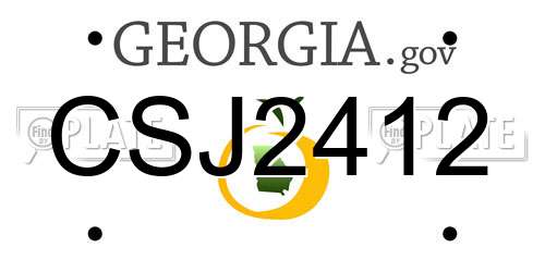 CSJ2412 Georgia License Plate