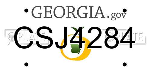CSJ4284 Georgia License Plate