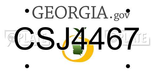 CSJ4467 Georgia License Plate