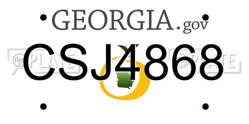 CSJ4868 Georgia License Plate