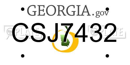 CSJ7432 Georgia License Plate