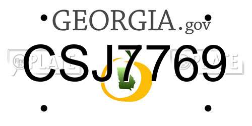 CSJ7769 Georgia License Plate