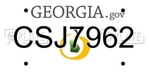 CSJ7962 Georgia License Plate