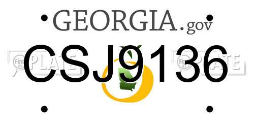 CSJ9136 Georgia License Plate