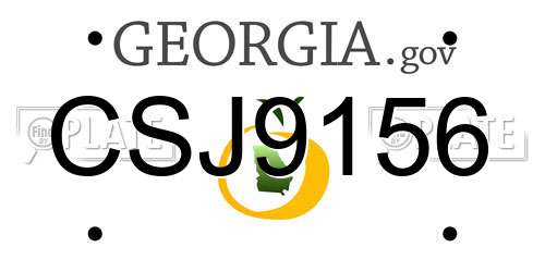 CSJ9156 Georgia License Plate