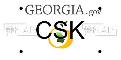 CSK Georgia License Plate
