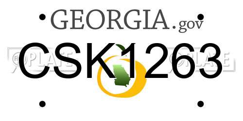 CSK1263 Georgia License Plate