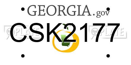 CSK2177 Georgia License Plate