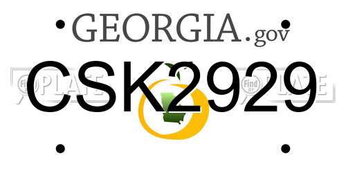 CSK2929 Georgia License Plate