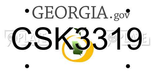 CSK3319 Georgia License Plate