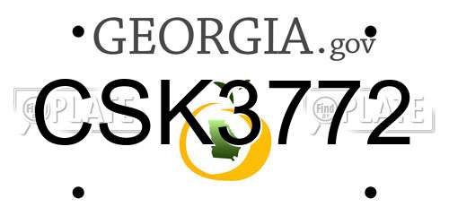 CSK3772 Georgia License Plate