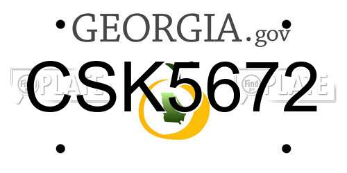 CSK5672 Georgia License Plate