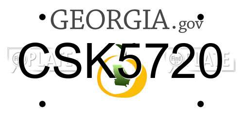 CSK5720 Georgia License Plate