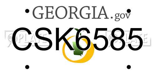 CSK6585 Georgia License Plate