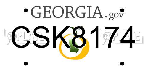CSK8174 Georgia License Plate