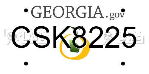 CSK8225 Georgia License Plate