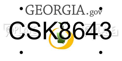 CSK8643 Georgia License Plate