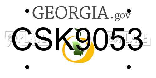 CSK9053 Georgia License Plate