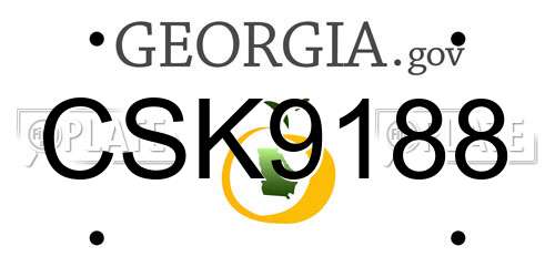 CSK9188 Georgia License Plate
