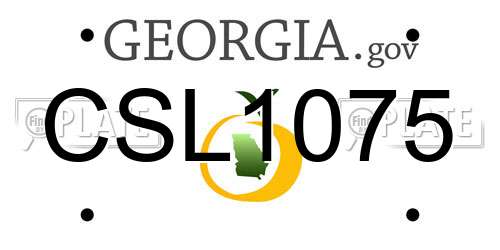 CSL1075 Georgia License Plate