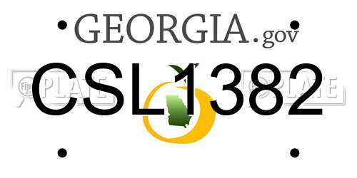 CSL1382 Georgia License Plate