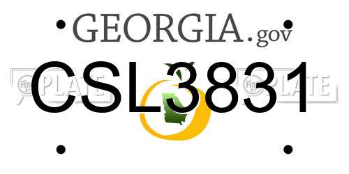 CSL3831 Georgia License Plate
