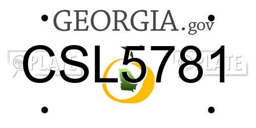 CSL5781 Georgia License Plate