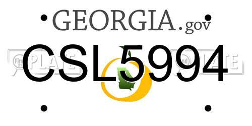 CSL5994 Georgia License Plate