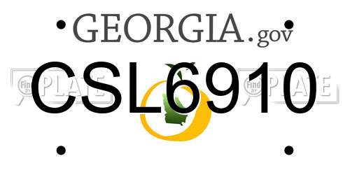 CSL6910 Georgia License Plate