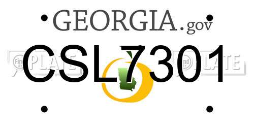 CSL7301 Georgia License Plate
