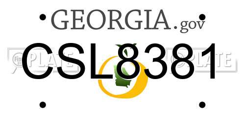 CSL8381 Georgia License Plate