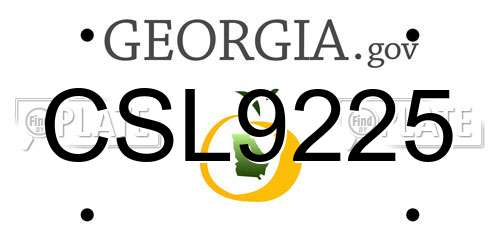 CSL9225 Georgia License Plate