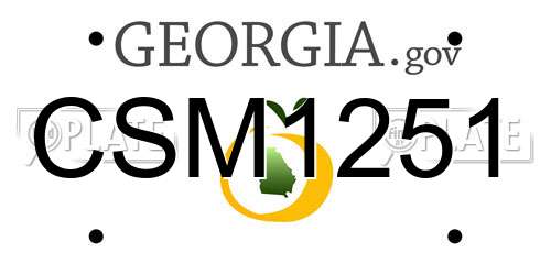CSM1251 Georgia License Plate