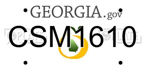 CSM1610 Georgia License Plate