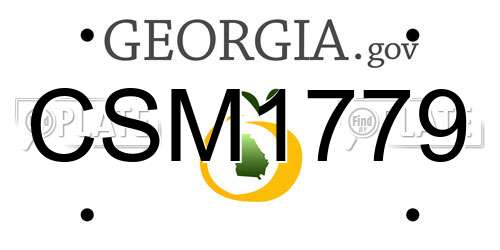 CSM1779 Georgia License Plate