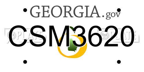 CSM3620 Georgia License Plate