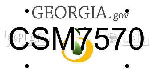 CSM7570 Georgia License Plate