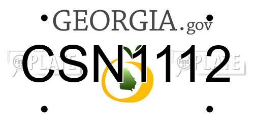 CSN1112 Georgia License Plate