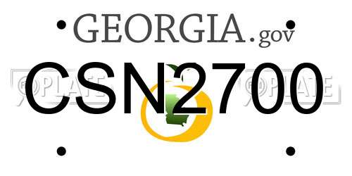 CSN2700 Georgia License Plate