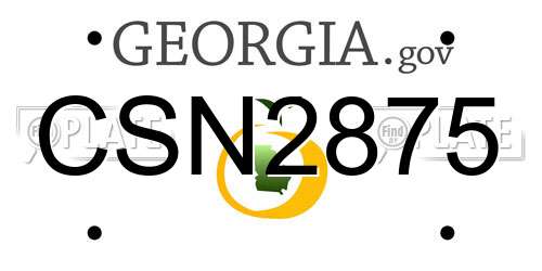 CSN2875 Georgia License Plate
