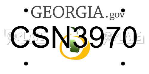 CSN3970 Georgia License Plate